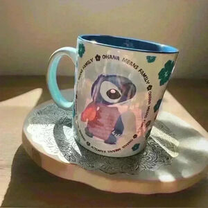 Stitch Coffee Mug 20 oz. - Lilo & Stitch Disney Ohana Means Family Glitter Cup
